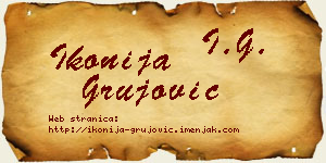 Ikonija Grujović vizit kartica